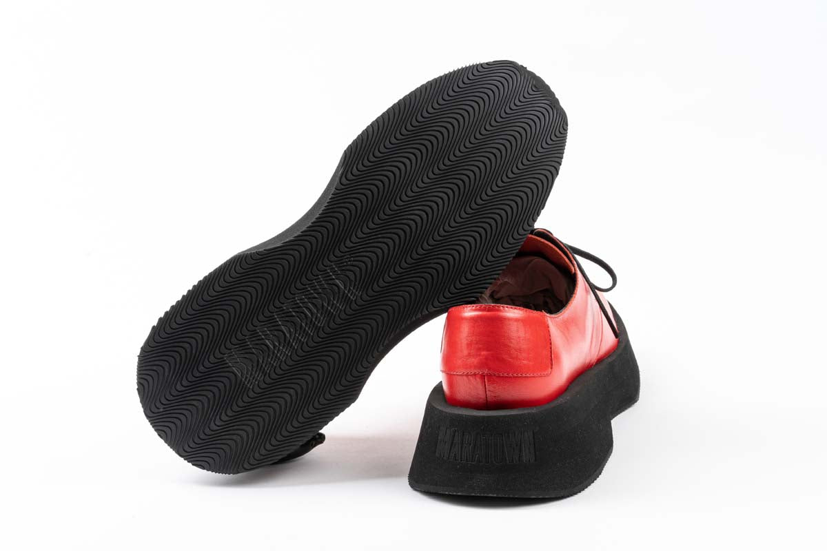 Red Leather Mens Maratown dressed up sneakers maximalist cushy cushioned shoes most comfortable dress shoes walkinng on clouds dress shoes minimalist sneakers dress shoes for walking all day squishy sole