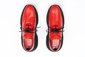Medium and wide Red Leather Mens Maratown dressed up sneakers maximalist cushy cushioned shoes most comfortable dress shoes walkinng on clouds dress shoes minimalist sneakers dress shoes for walking all day squishy sole
