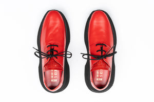 Red leather Womens Maratown dressed up sneakers maximalist cushy cushioned shoes most comfortable dress shoes walkinng on clouds dress shoes minimalist sneakers dress shoes for walking all day squishy sole